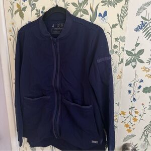 FIGS Bellery Scrub Jacket Technical Collection Full Zip W18SW1007 Medium Navy